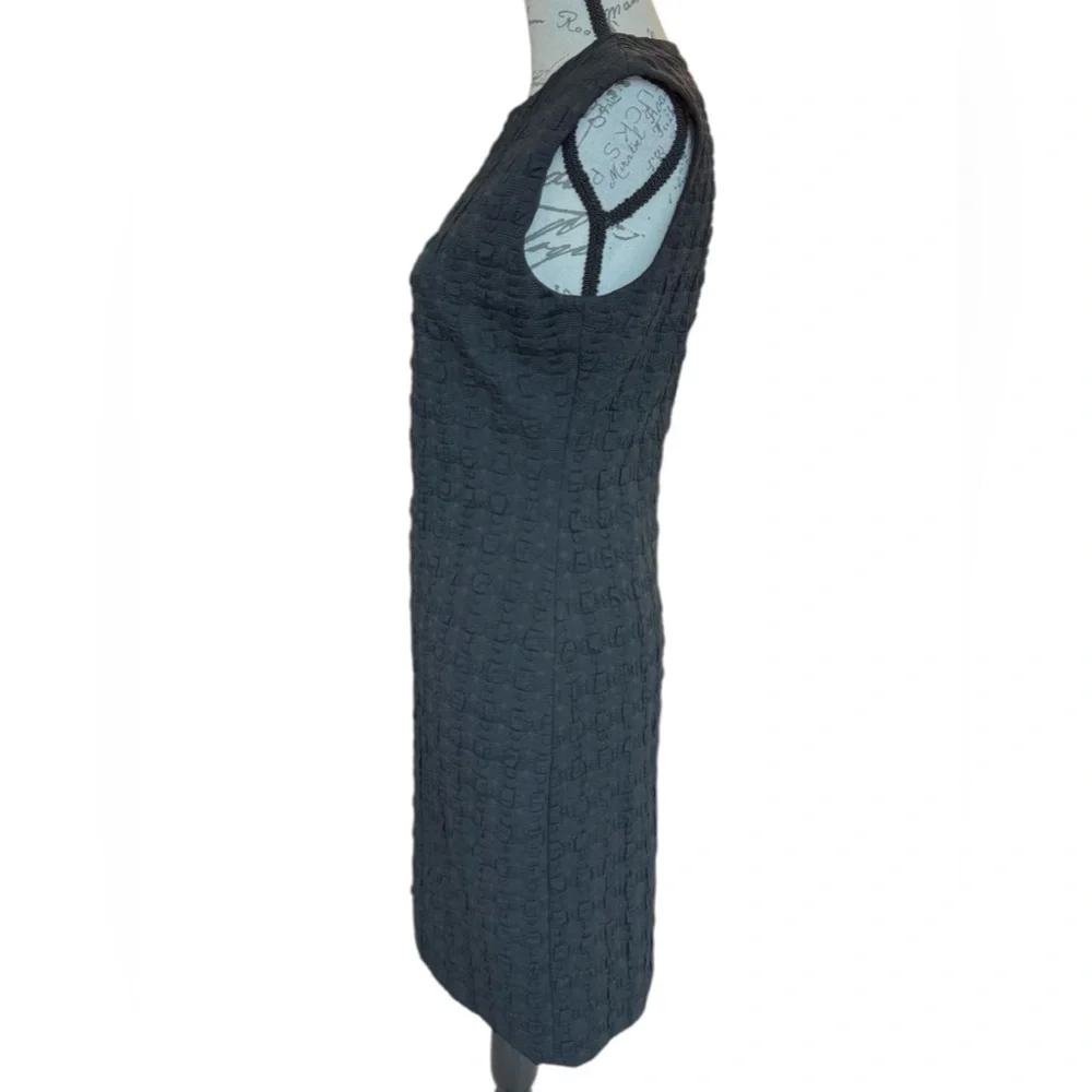 Theory Cap Sleeve Shift Dress Checkered Textured Women’s Size 6 - Picture 5 of 11